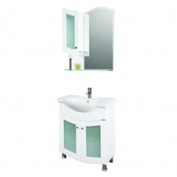 Долен шкаф с порцеланова мивка + Горен шкаф с огледало от PVC California-М